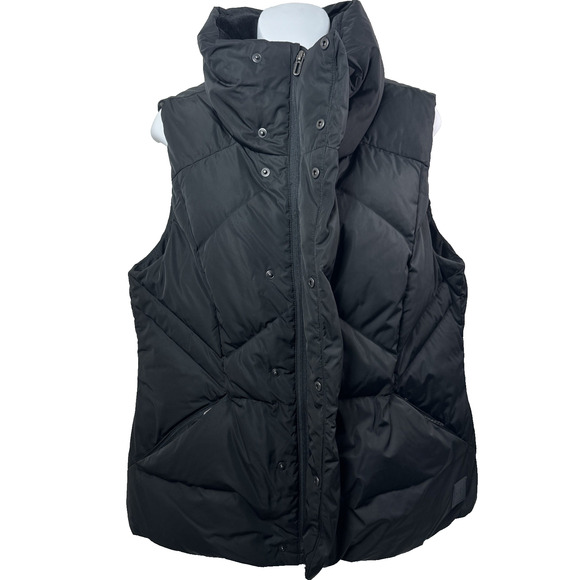 Under Armour Storm Down Vest Women L Black High Neck 1342793 Mid Length - Picture 3 of 9